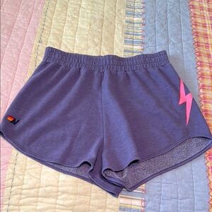 Aviator Nation shorts.Size large. Purple Women's Shorts with Pink Accent